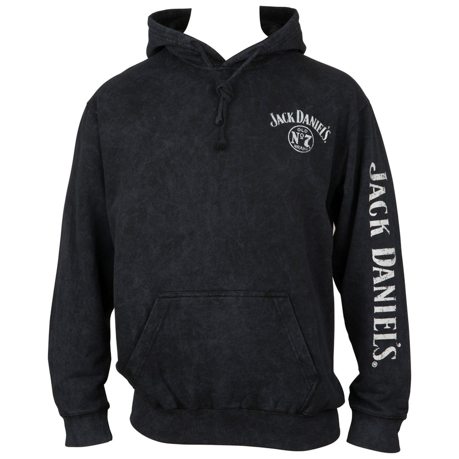 Jack Daniels No. 7 Mineral Wash Front and Back Print Pull-Over Hoodie Image 1