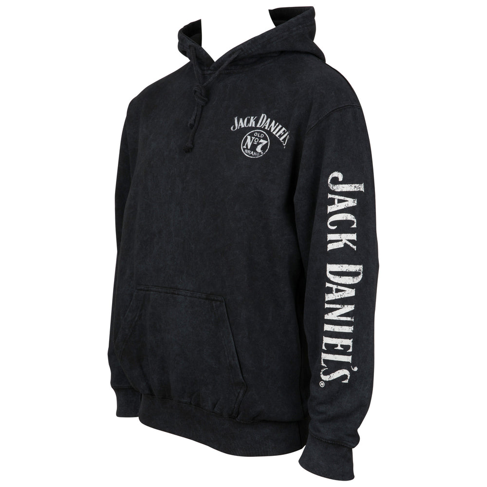 Jack Daniels No. 7 Mineral Wash Front and Back Print Pull-Over Hoodie Image 2