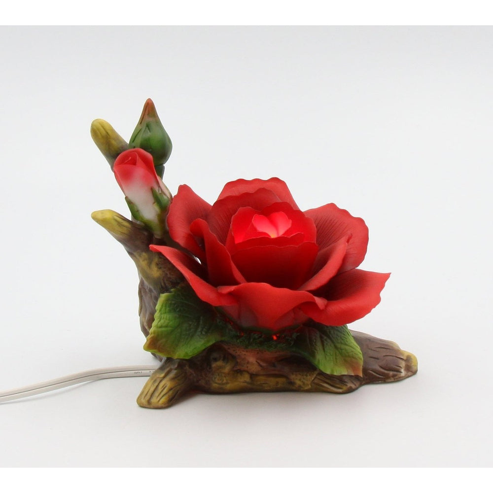 Ceramic Red Rose Nightlight 5.75 inches  Mom Valentines Image 2