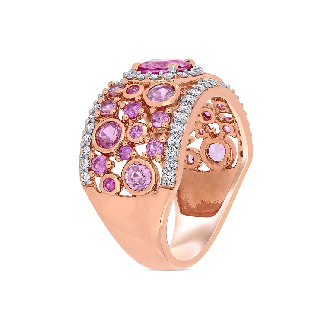 2.48 Carat (ctw) Pink Sapphire Ring in 14K Rose Pink Gold with Diamonds Image 2