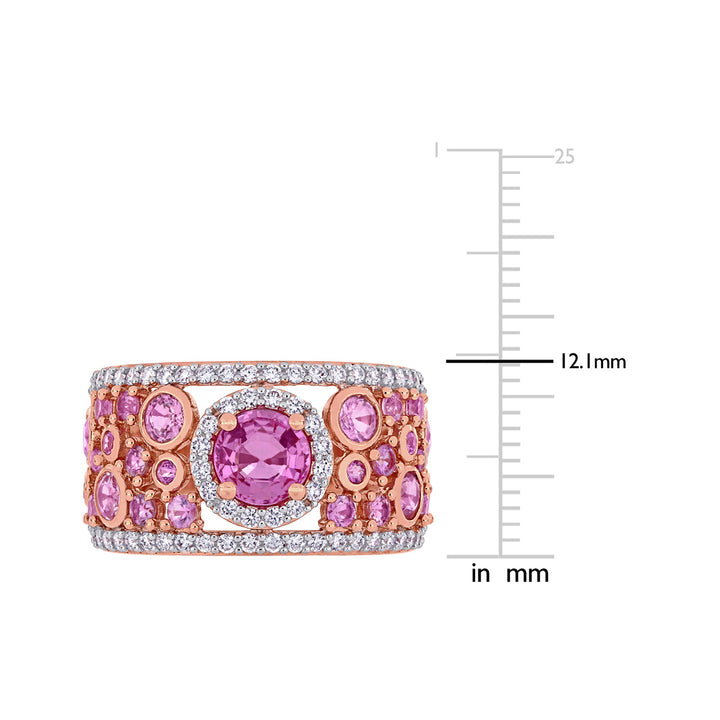 2.48 Carat (ctw) Pink Sapphire Ring in 14K Rose Pink Gold with Diamonds Image 3