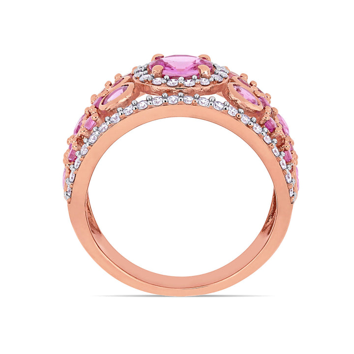 2.48 Carat (ctw) Pink Sapphire Ring in 14K Rose Pink Gold with Diamonds Image 4