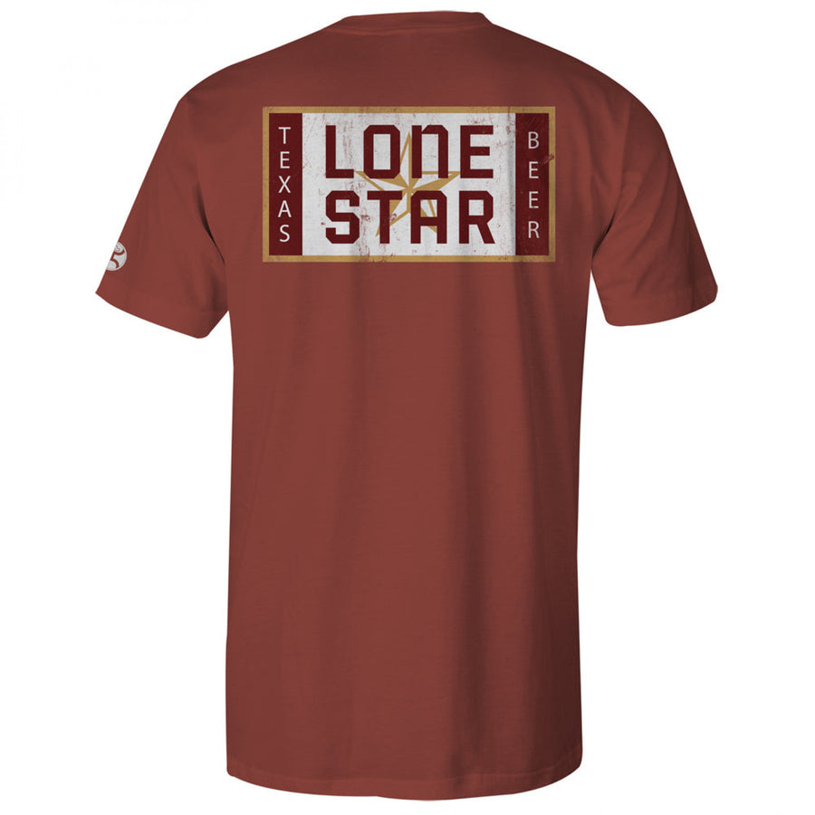 Lone Star Texas Beer Label Front and Back Print T-Shirt Image 1