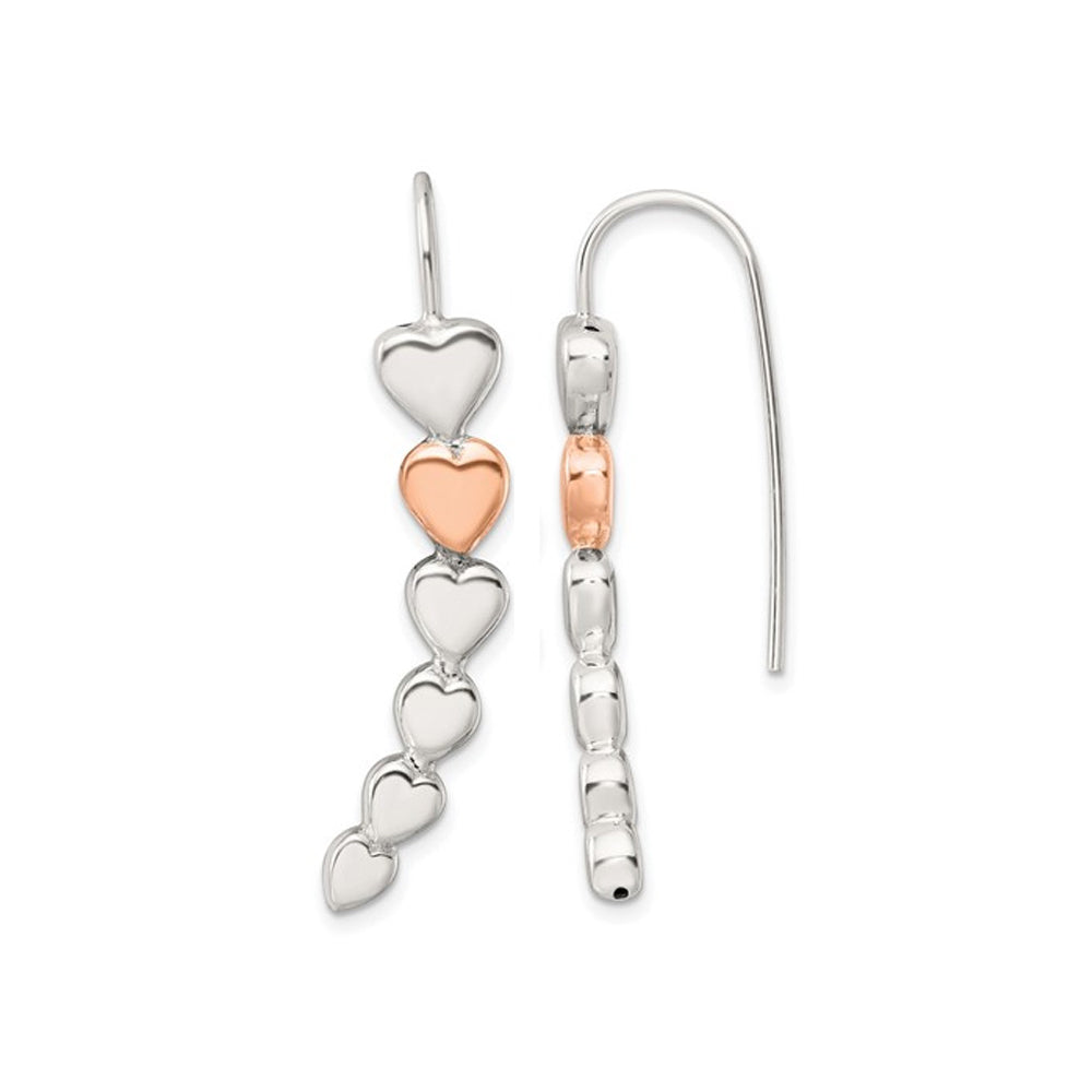 Sterling Silver Polished Heart Shepherd Hook Earrings Image 1