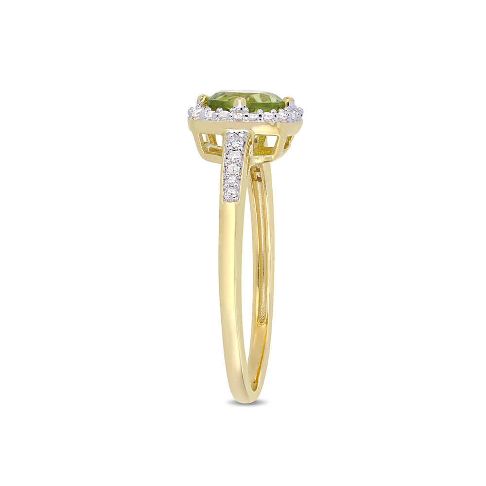 2.96 Carat (ctw) Peridot Heart Ring, Pendant and Earrings Set in 10K Yellow Gold Image 2