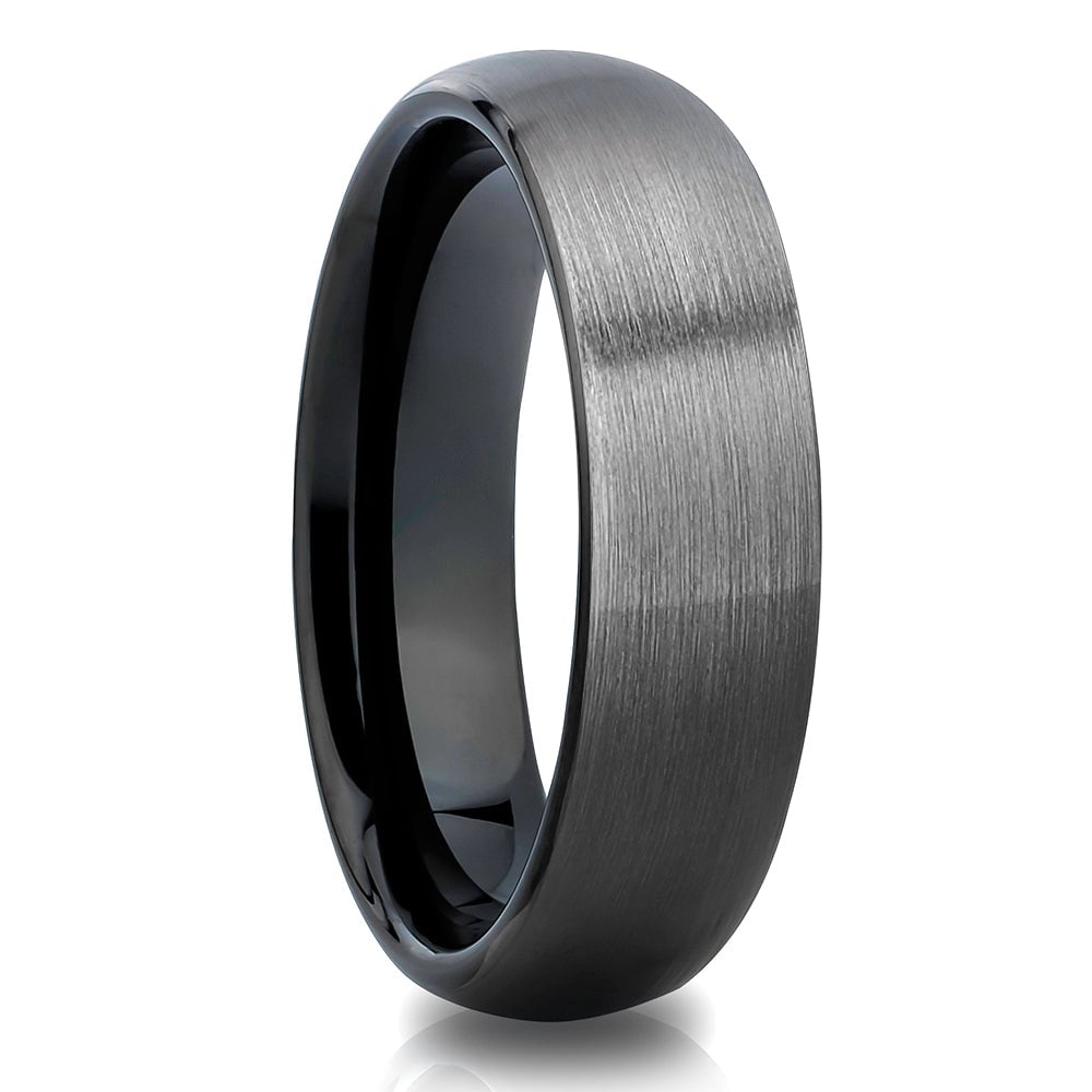 6mm Gunmetal Tungsten Carbide Wedding Ring Comfort Fit Durable Cobalt Free Image 1