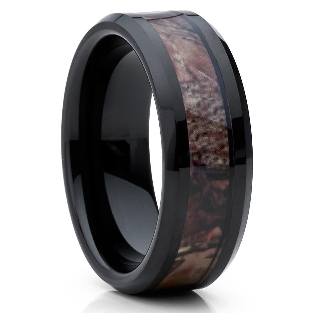 10mm Camouflage Wedding Ring Engagement Ring Camo Tungsten Ring Image 1