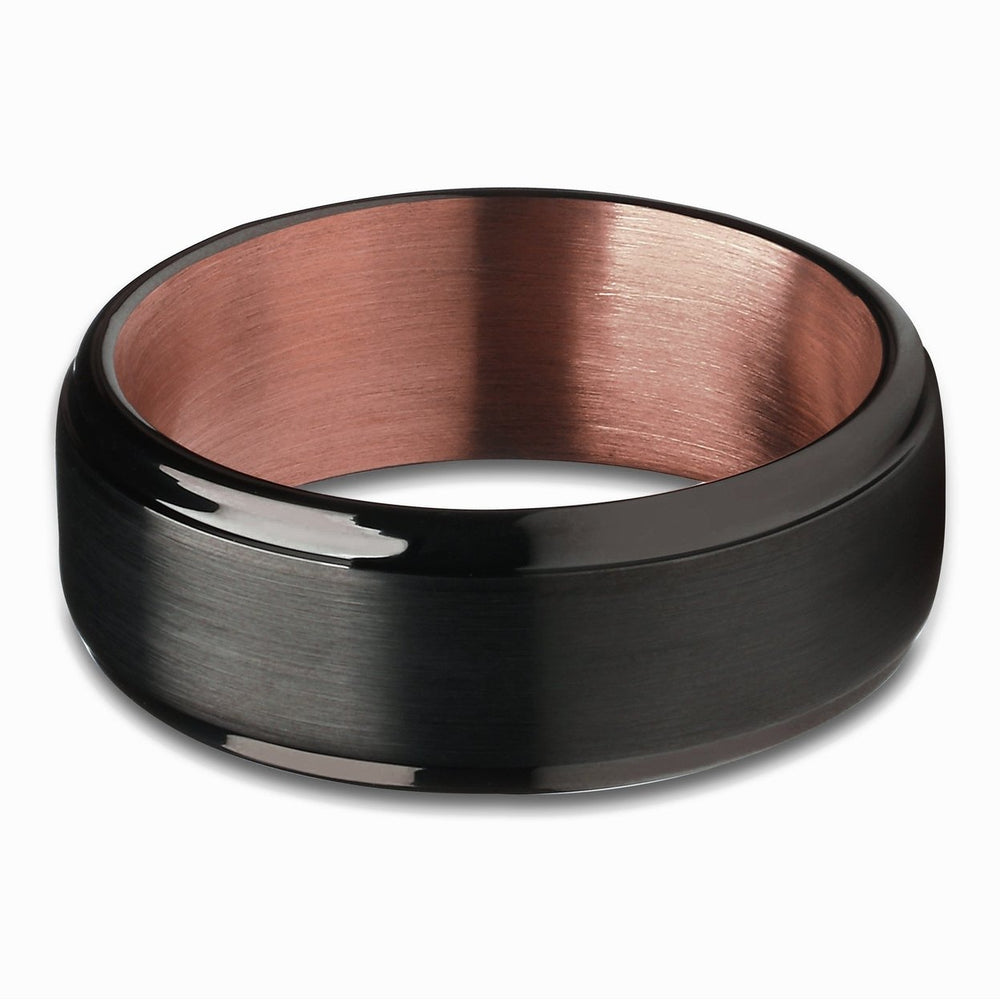 Black Tungsten Carbide 6mm Engagement Wedding Ring Comfort Fit Espresso Finish Image 2