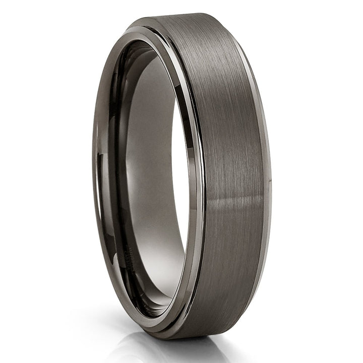 Gunmetal Tungsten Carbide Wedding Ring 6mm Comfort Fit Cobalt Free Sizes 5-12.5 Image 1