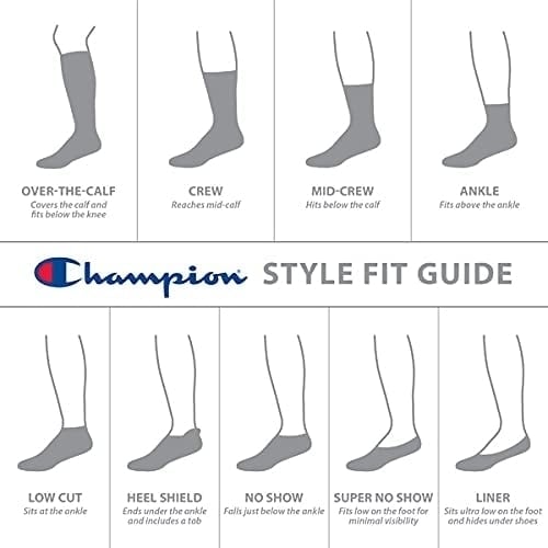 6-Pairs Adult Unisex Champion Multi Logo Super No-Show Socks Image 3