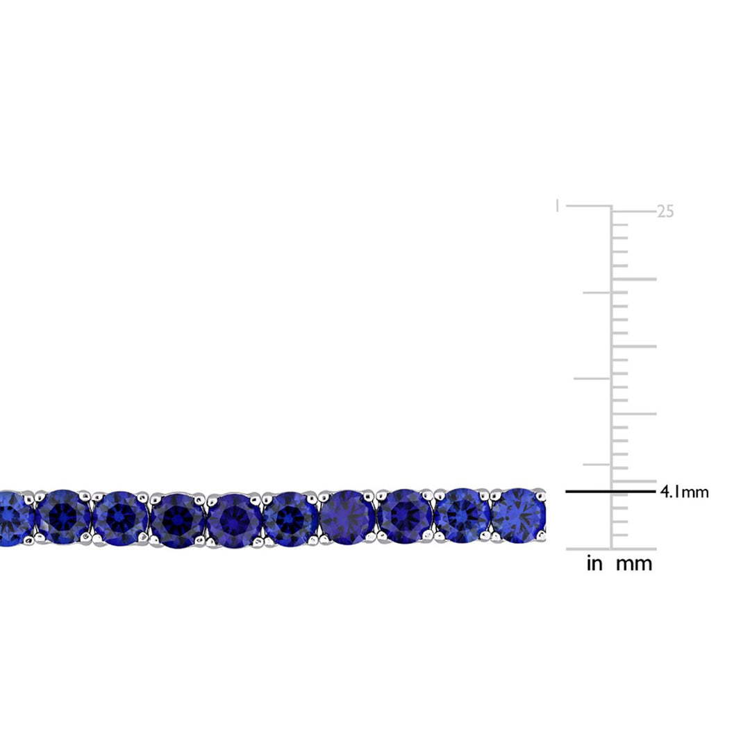 14.49 Carat (ctw) Lab-Created Blue Sapphire Bracelet in Sterling Silver  (7.25 Inches) Image 3