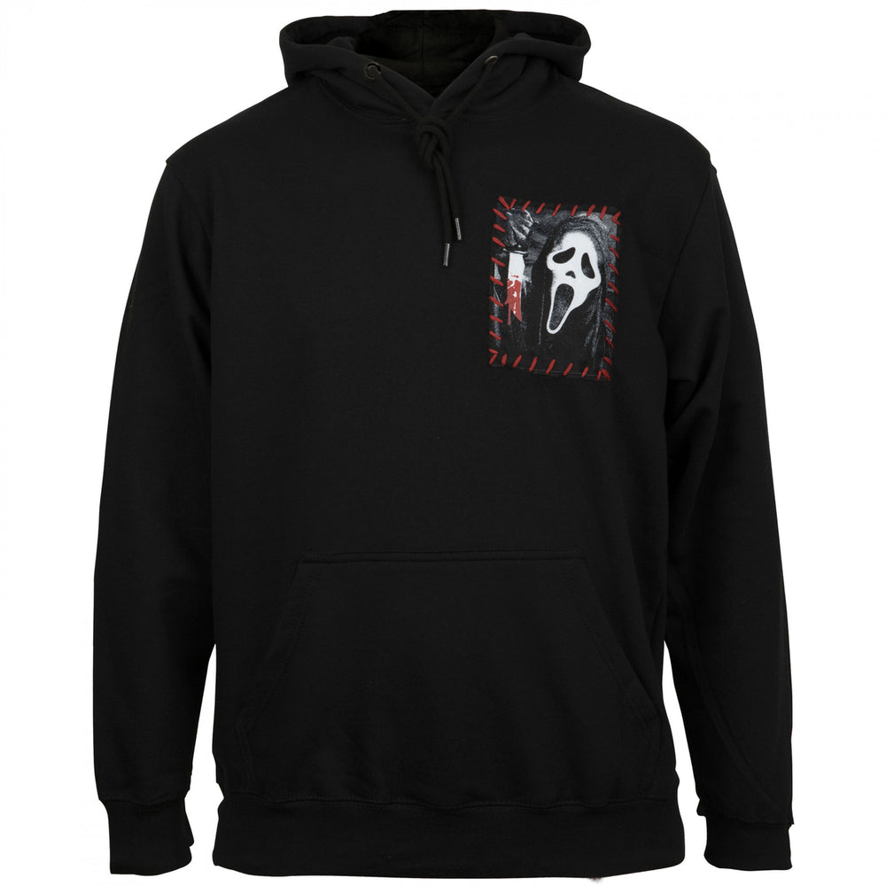 Scream Ghostface Pullover Hoodie with Hand Sewn Patches Image 2