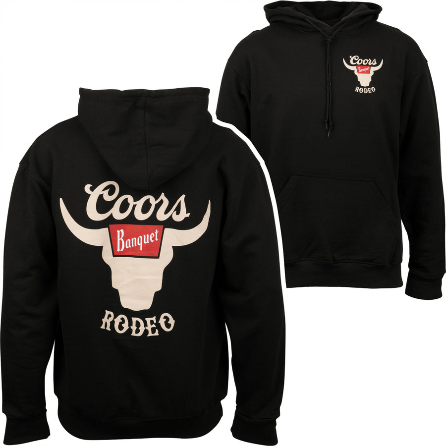 Coors Banquet Rodeo Horns Logo Front and Back Print Hoodie Image 1