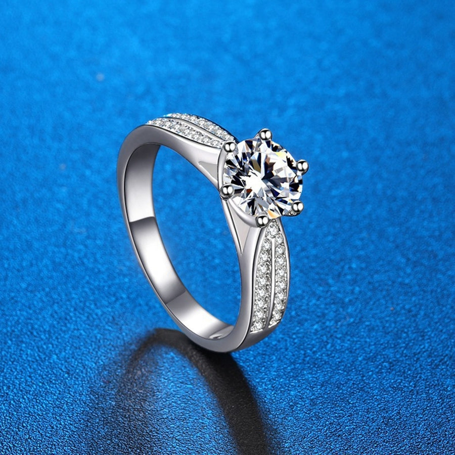 Sparkling Earrings Rhinestone Geometric Electroplating Bridal Set Perfect Wedding Promise Ring for Women Image 1