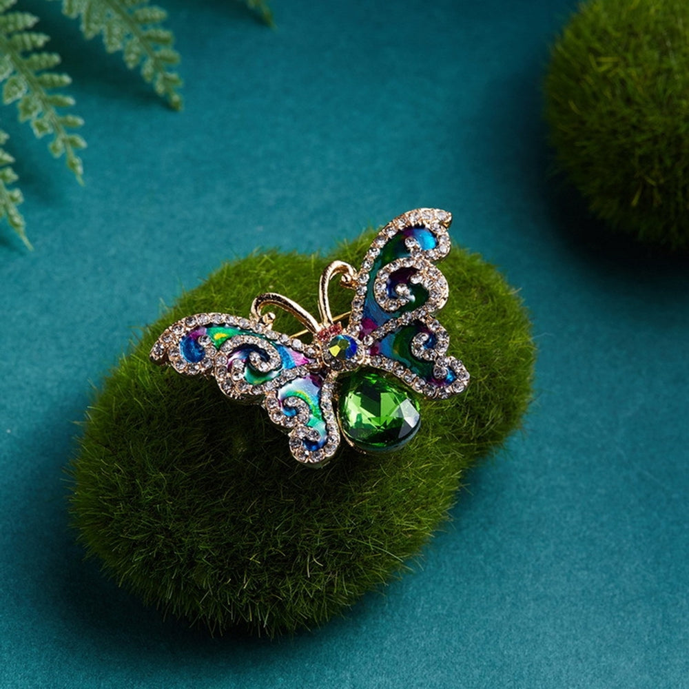 Butterflies Brooch Sparkling Rhinestone Elegant Dainty Luxury Clothing Accessories Vintage Women Business Suit Lapel Pin Image 2