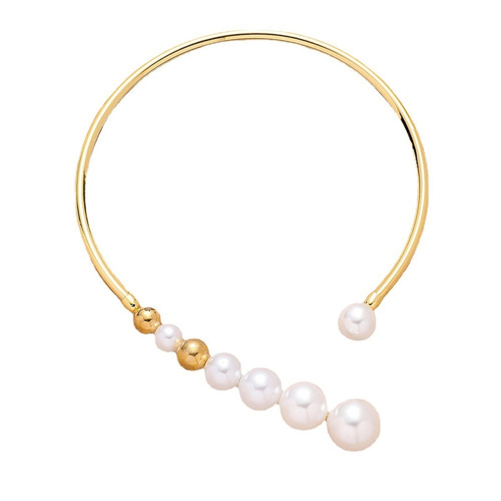 Faux Pearl Necklace Glossy Surface Comfortable to Wear Metallic Delicate Sparkling Female Necklace Choker Wedding Image 2