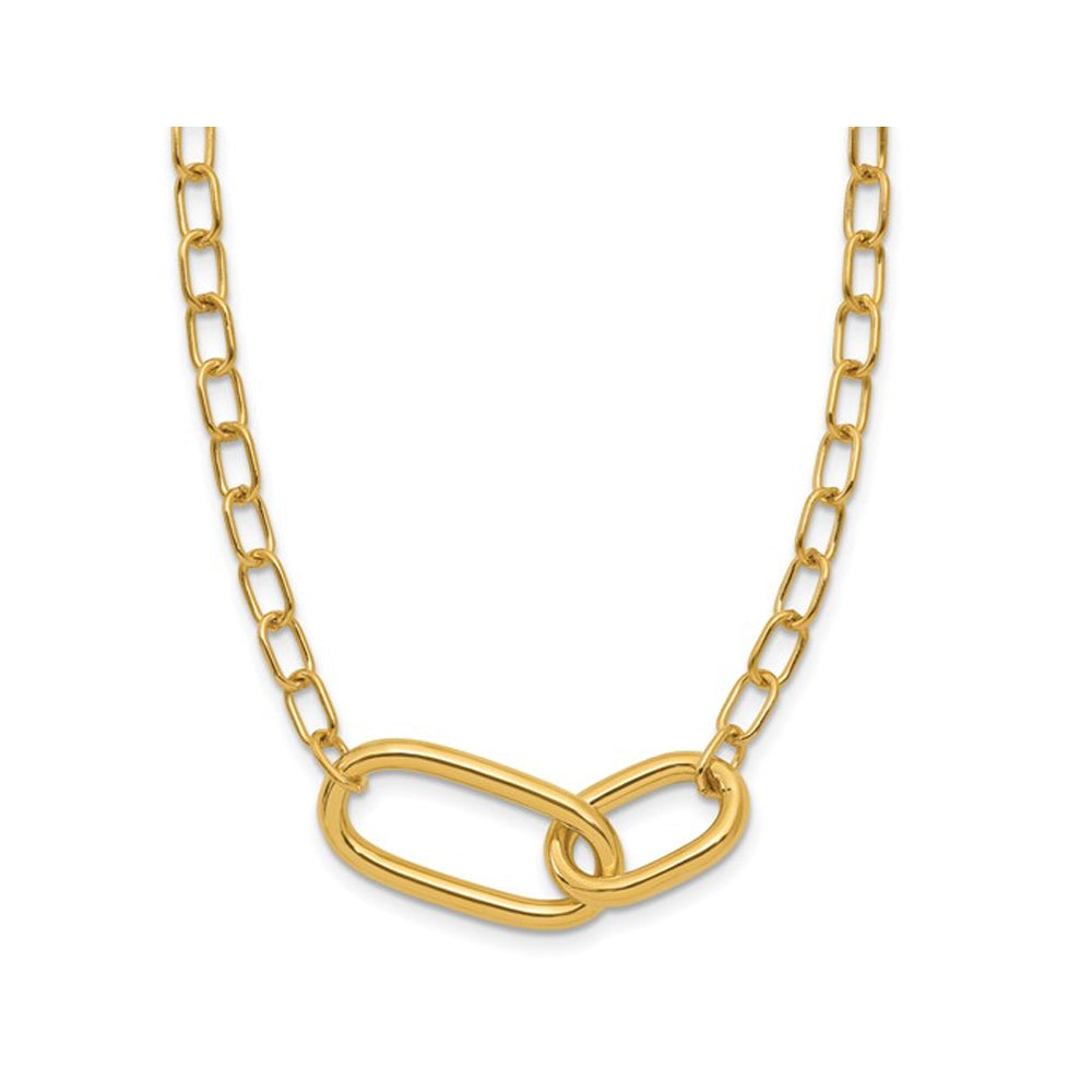 14K Yellow Gold Polished Fancy Link Necklace (18 inches) Image 1