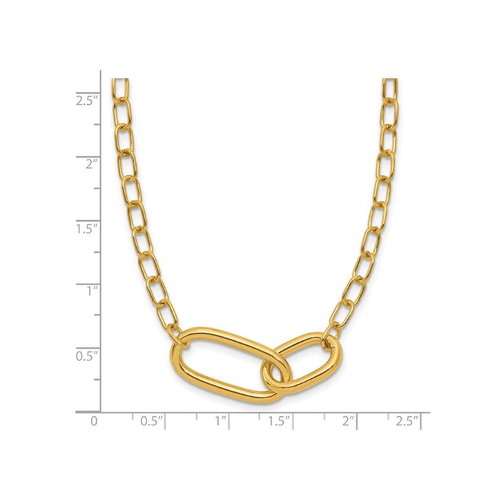 14K Yellow Gold Polished Fancy Link Necklace (18 inches) Image 2