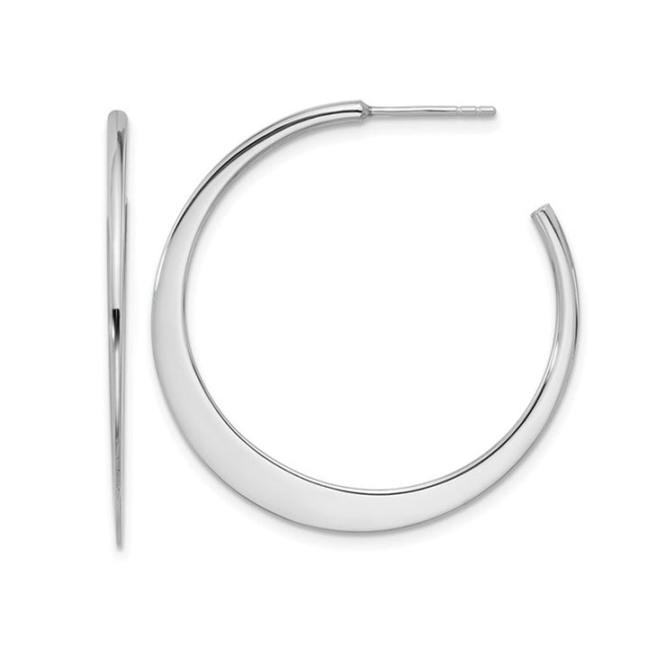 Sterling Silver Polished C-Hoop Earrings Image 1
