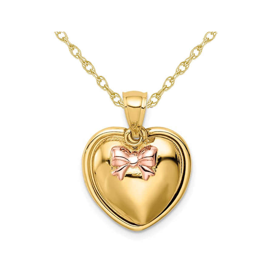 14K Yellow Gold - I LOVE You - Heart Charm Pendant Necklace with Chain Image 1