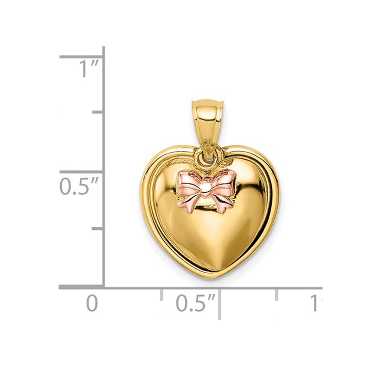 14K Yellow Gold - I LOVE You - Heart Charm Pendant Necklace with Chain Image 2
