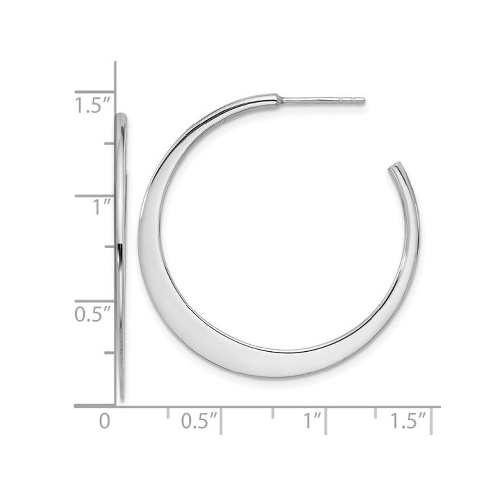 Sterling Silver Polished C-Hoop Earrings Image 2