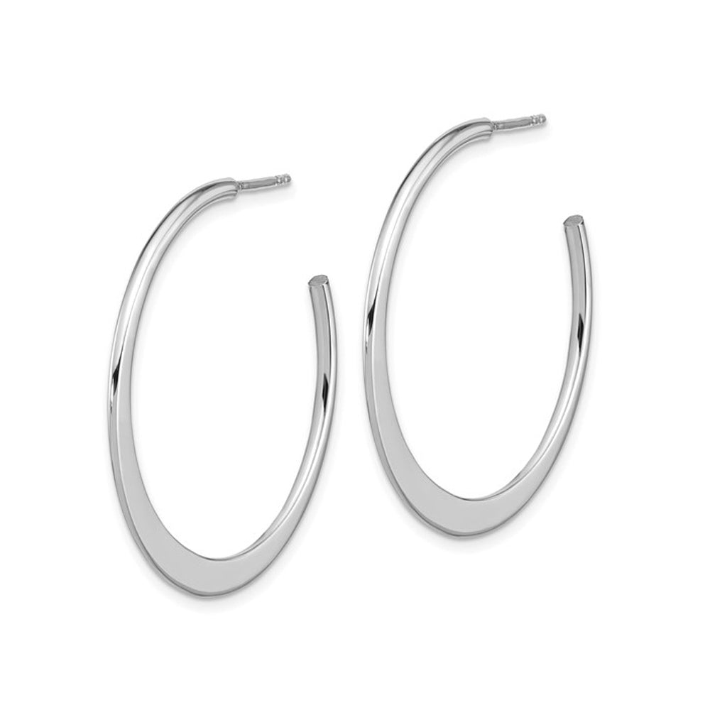 Sterling Silver Polished C-Hoop Earrings Image 4