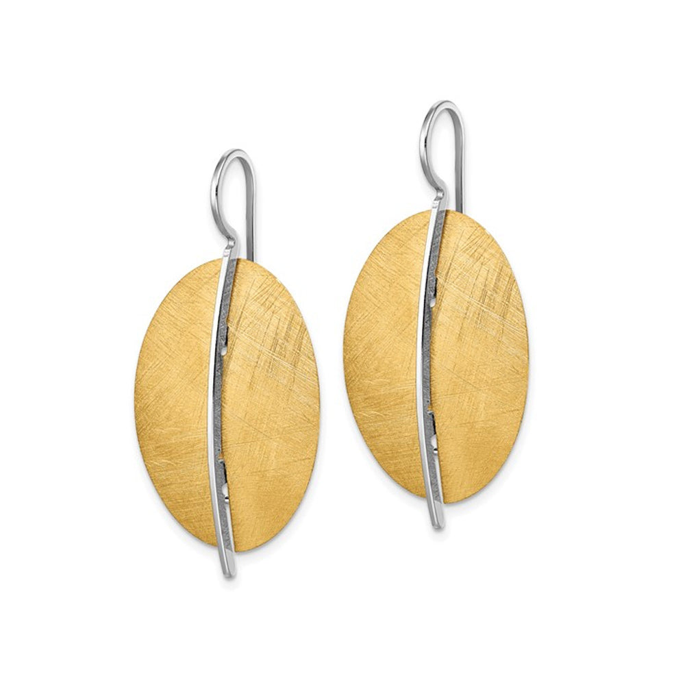 Sterling Silver Fancy Gold-tone Dangle Earrings Image 2