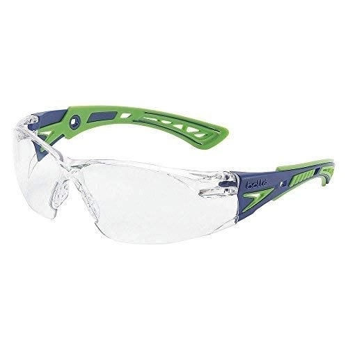 Boll Safety 40256 Rush+ Safety Glasses PlatinumBlue and Green Frame Clear Lenses Universal CLEAR PC Image 1