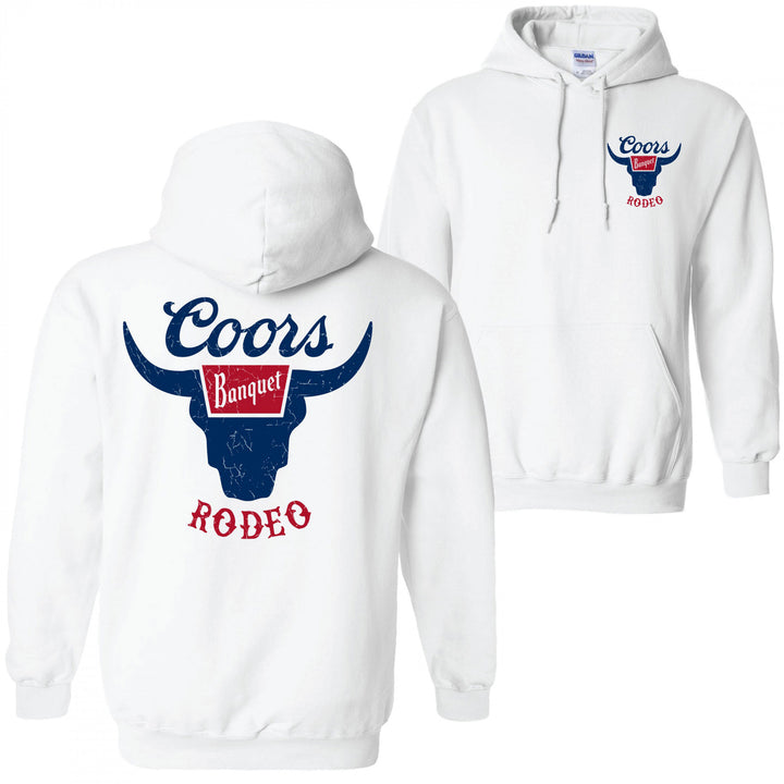 Coors Rodeo Front and Back Logo White Sweatshirt Hoodie Image 1