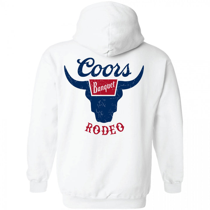 Coors Rodeo Front and Back Logo White Sweatshirt Hoodie Image 3