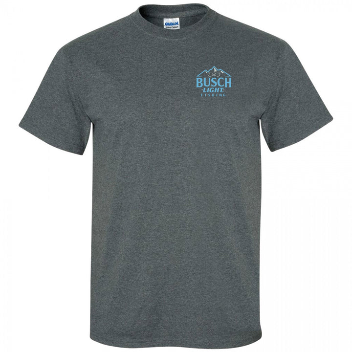 Busch Light Out Fishing Grey Colorway Front and Back Print T-Shirt Image 3