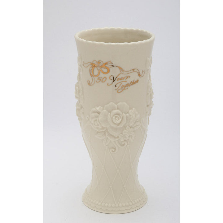 Ceramic 50th Anniversary Flower Vase 7 inches Tall Decor Image 3