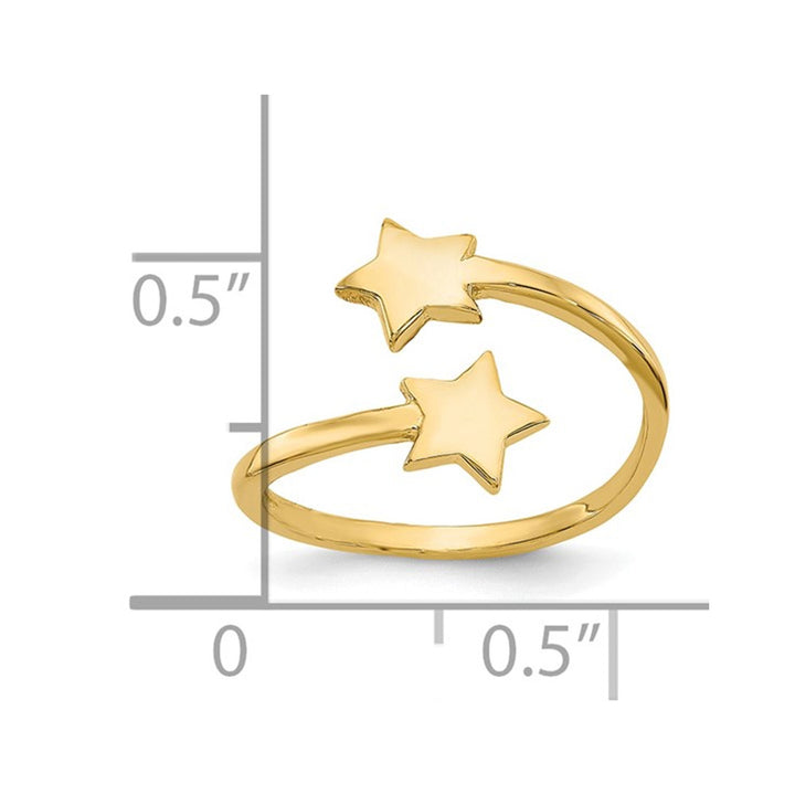 10K Yellow Gold Star Toe Ring Image 3