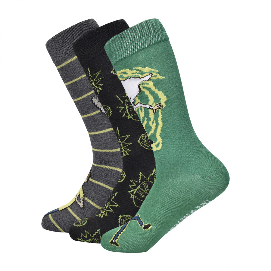 Rick And Morty Swirling Portal Crew Socks 3-Pair Box Set Image 1