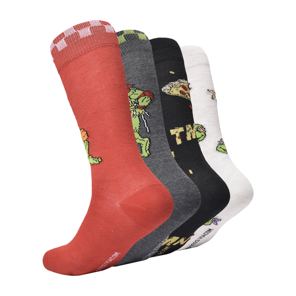 Teenage Mutant Ninja Turtles Pizza Time 4-Pair Pack of Crew Socks Image 2