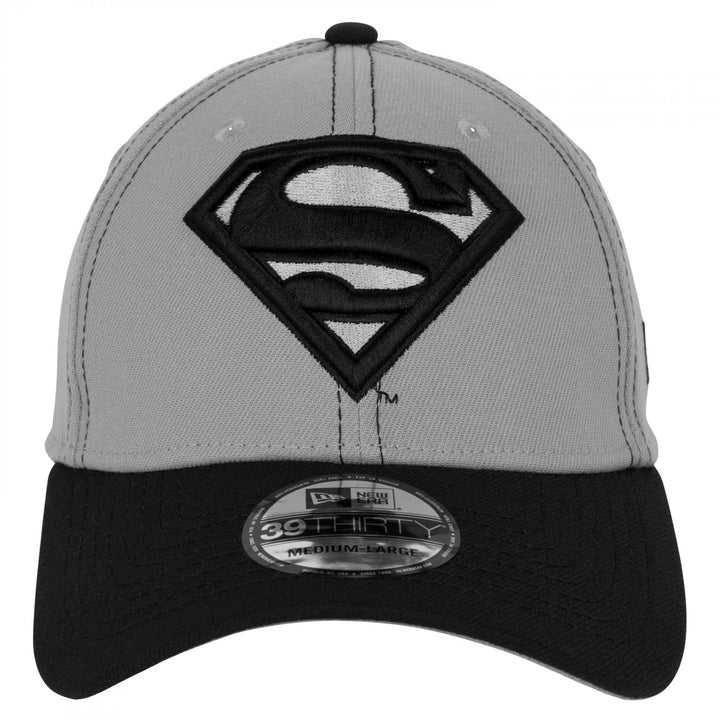 Superman Logo Grey Contrast Stitching Era 39Thirty Fitted Hat Image 2