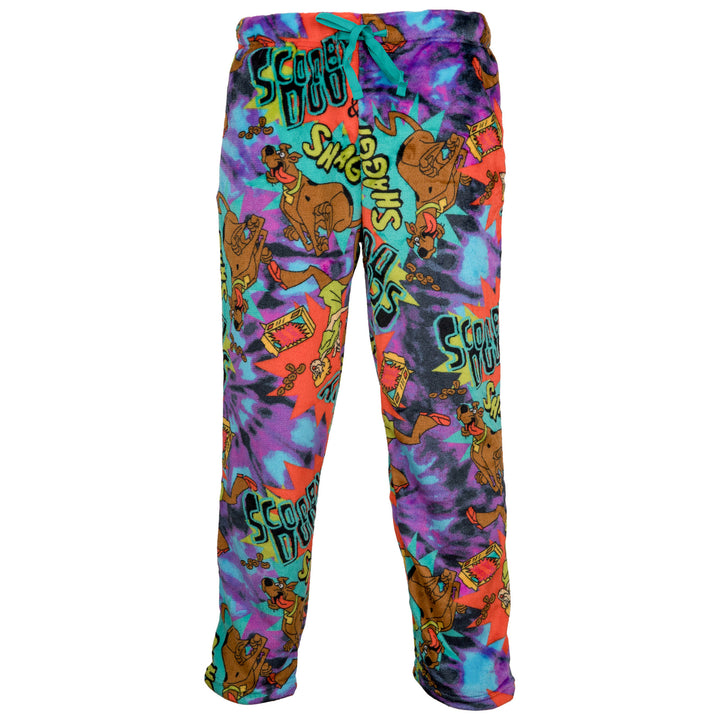 Scooby-Doo and Shaggy Tie-Dye Mens Plush Sleep Pants Image 1