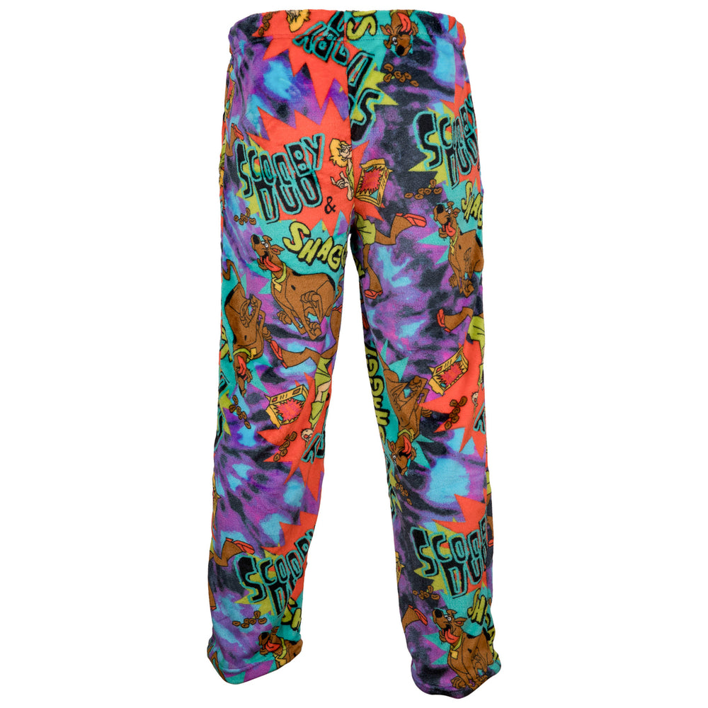 Scooby-Doo and Shaggy Tie-Dye Mens Plush Sleep Pants Image 2