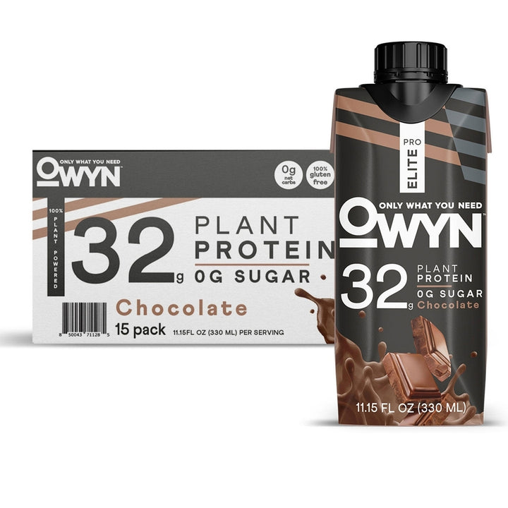 OWYN Pro Elite Plant Protein Shake Chocolate 11.15 Fluid Ounce (Pack of 15) Image 1