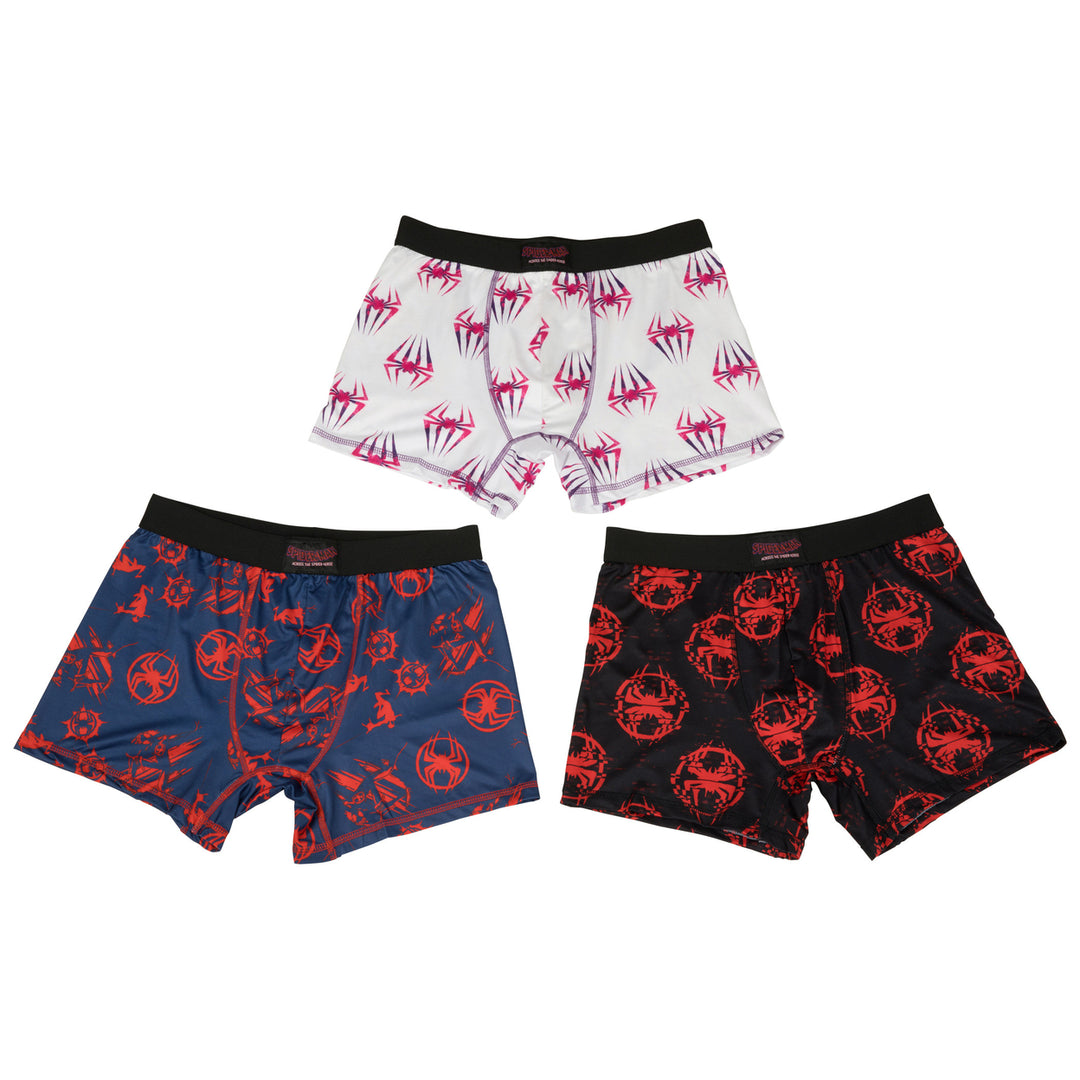 Into The Spider-Verse Spider-Man Logos 3-Pack Boxer Briefs Image 1