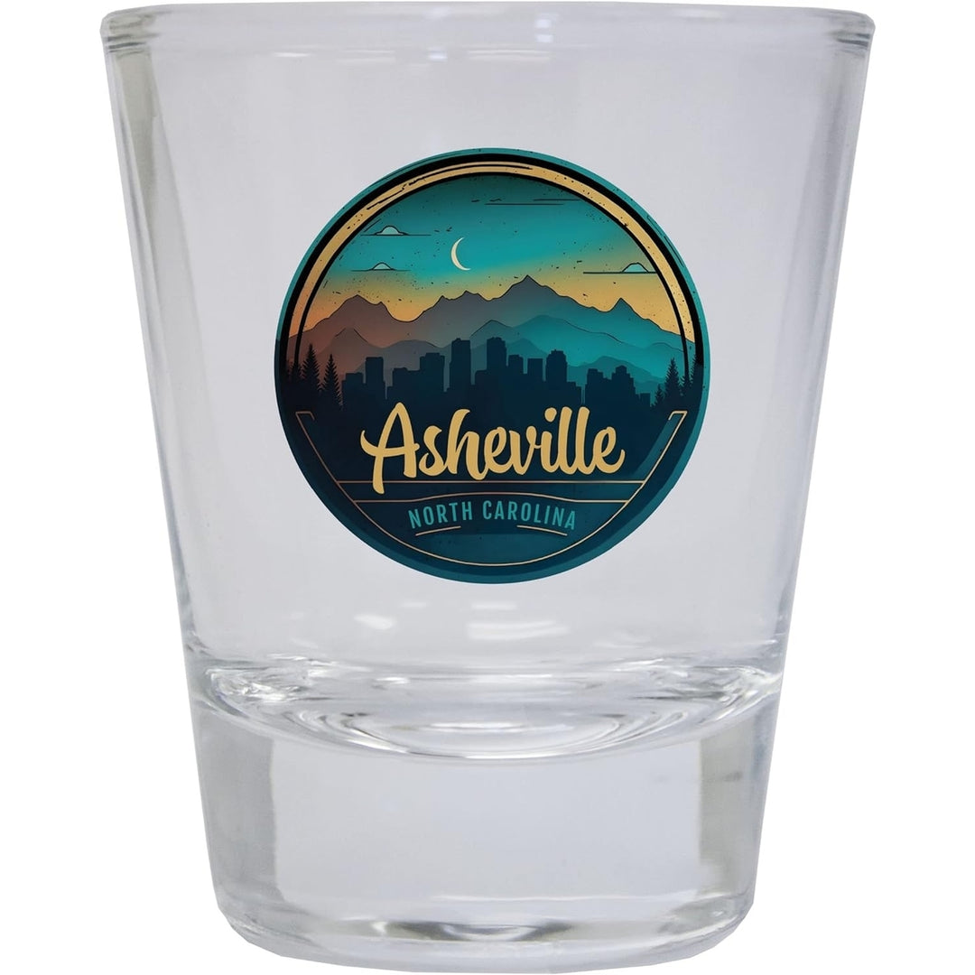 Asheville North Carolina Souvenir 1.5 Ounce Shot Glass Round Image 2