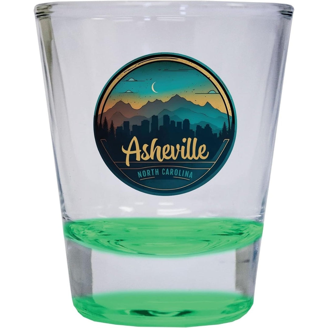 Asheville North Carolina Souvenir 1.5 Ounce Shot Glass Round Image 1