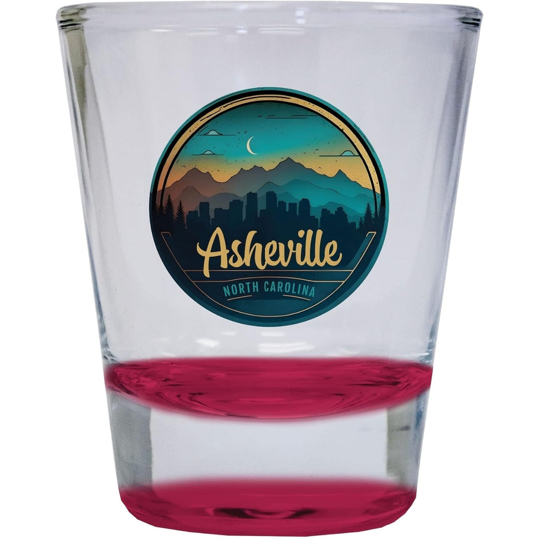 Asheville North Carolina Souvenir 1.5 Ounce Shot Glass Round Image 1