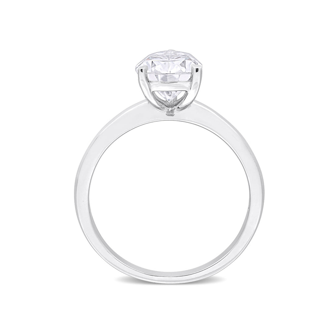 2.00 Carat (ctw) Lab-Created Pear-Cut Moissanite Engagement Ring in Sterling Silver Image 4