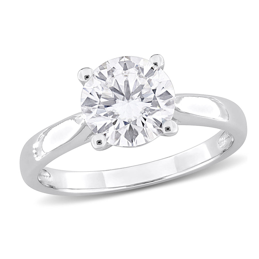 1.85 Carat (ctw) Lab-Created Solitaire Moissanite Engagement Ring in Sterling Silver Image 1