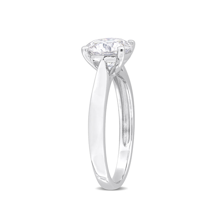 1.85 Carat (ctw) Lab-Created Solitaire Moissanite Engagement Ring in Sterling Silver Image 3