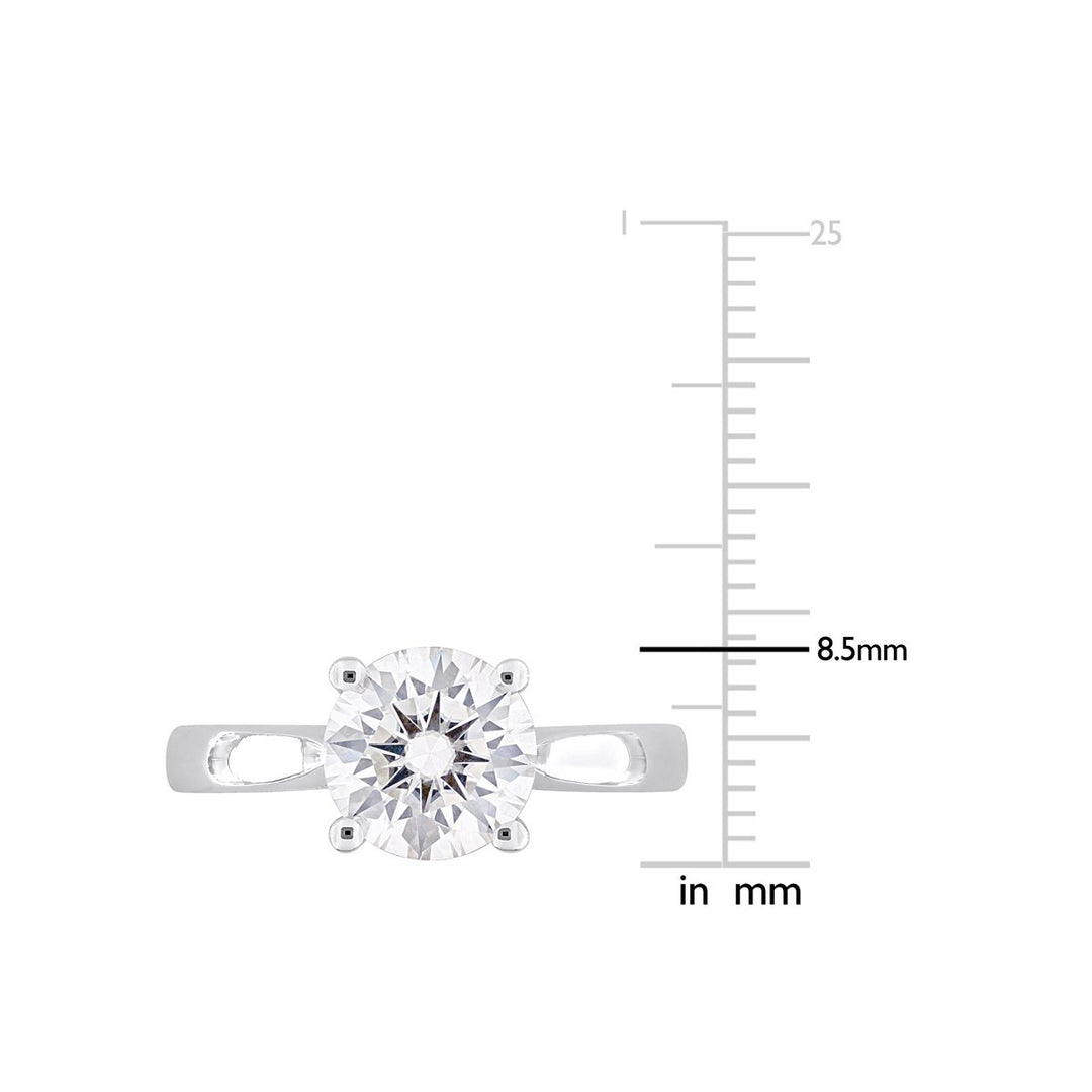 1.85 Carat (ctw) Lab-Created Solitaire Moissanite Engagement Ring in Sterling Silver Image 4