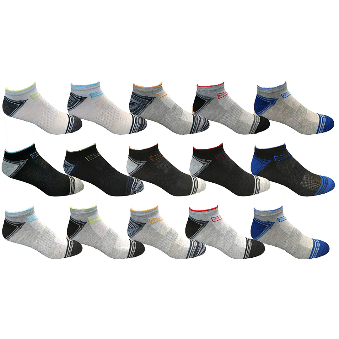 30 Pairs Mens Assorted Low Cut Socks Image 3