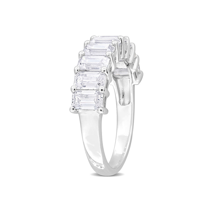 2.70 Carat (ctw) Lab-Created Octagon Moissanite Anniversary Band Ring in Sterling Silver Image 3